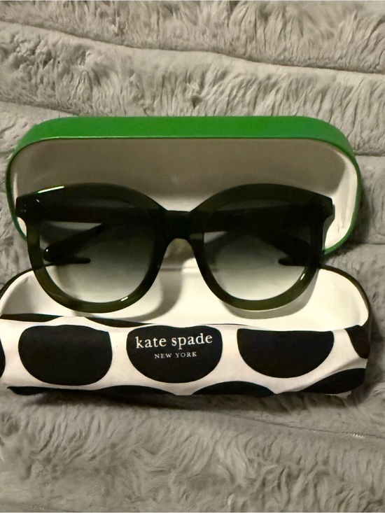 kate spade Accessories - kate spade olive green sunglasses with polka dot pouch